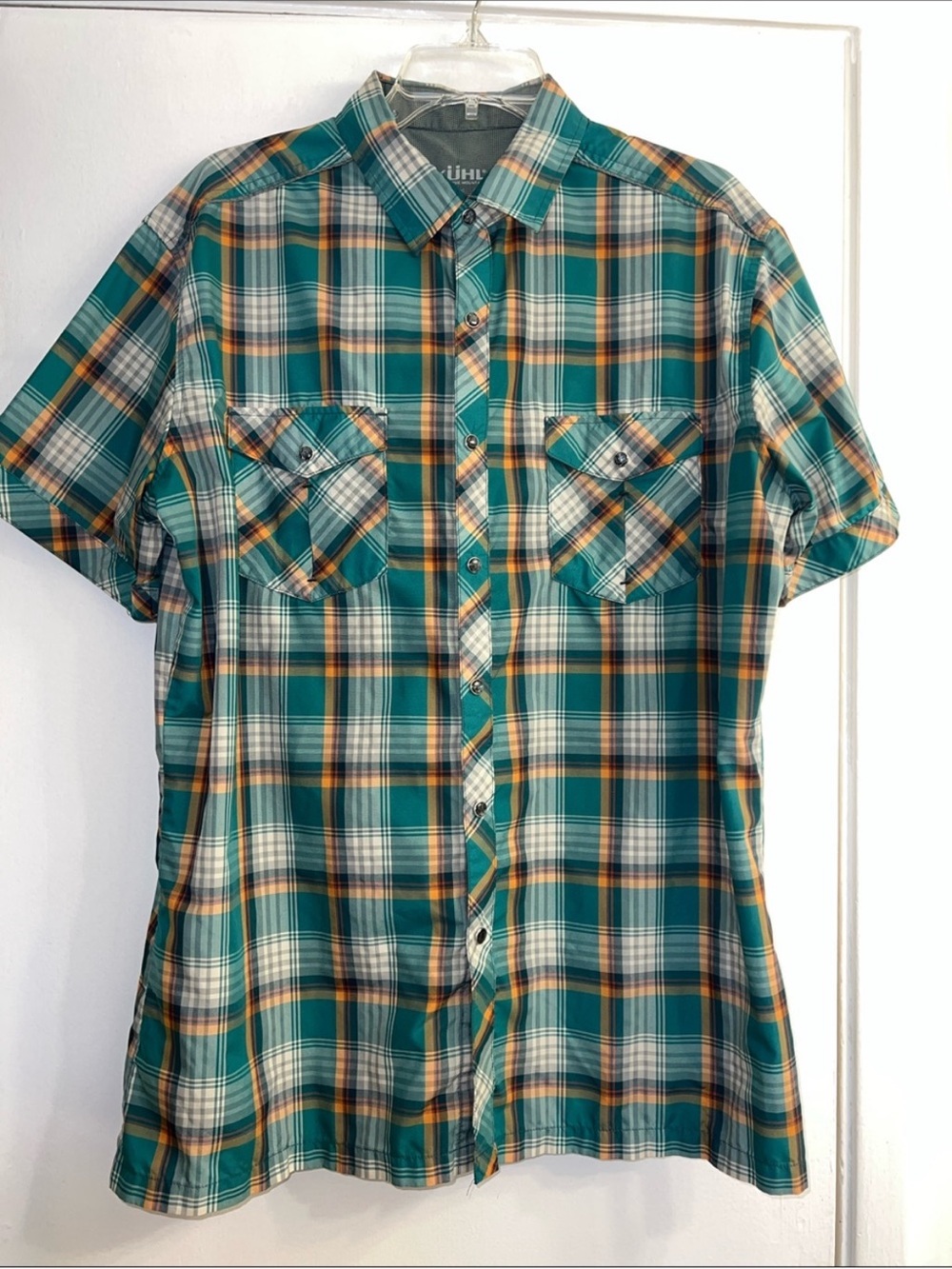 Kuhl Eluxor Hiking Outdoor Pearl Button Up Snap Short Sleeve Shirt. Size Large.